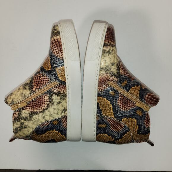 BAMBOO Rise-01 High Top Wedge Platform Sneaker Womens 7 Multi Camo Snakeprint - Picture 7 of 10